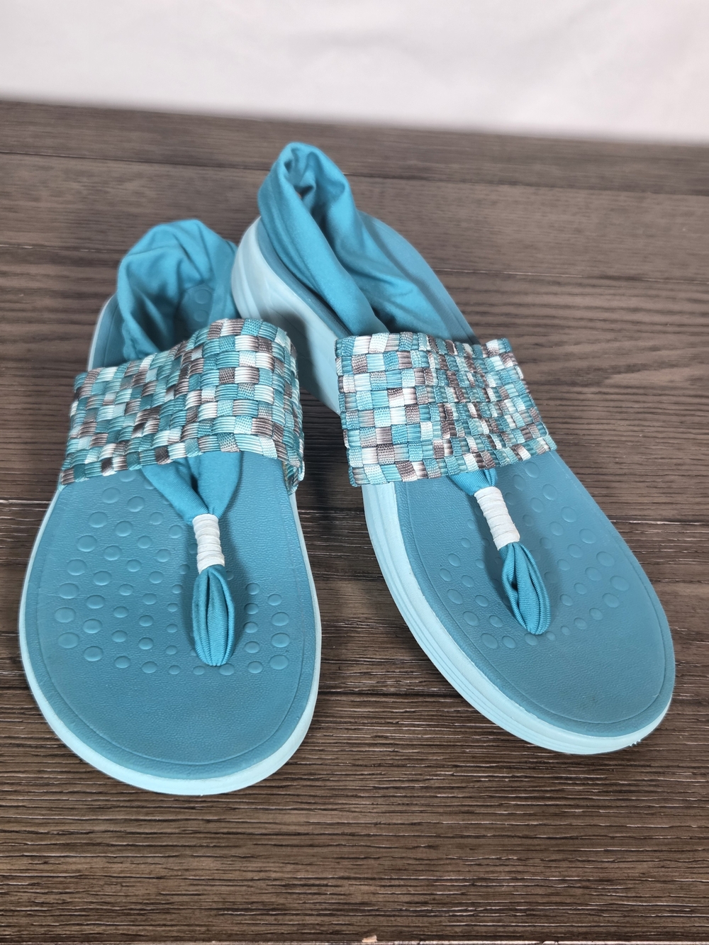 Vionic Serene Tia Aqua Woven Orthotic Slingback Sandals - Size 7